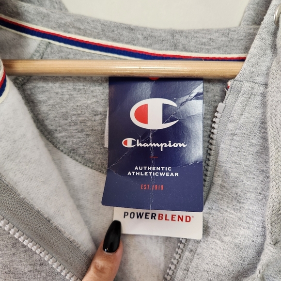 Champion Full Zip up Gray Sweatshirt Powerblend Hoodie Plus 2X New NWT Gift - Picture 7 of 12